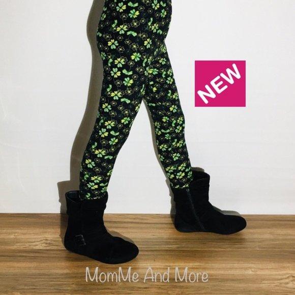 MomMe And  More Boutique Other - NEW Girls St. Patrick Day Green Shamrock Leggings Pants Tights